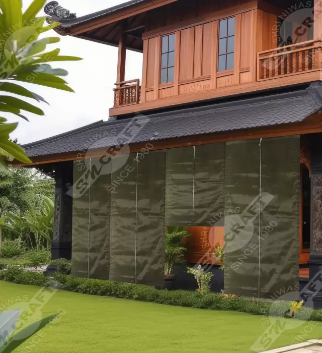 Military green Bamboo Chick Blind – Stylish & Durable Window Covering