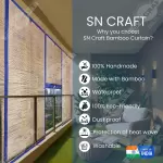 Royal Blue Bamboo Chick Blind – Stylish & Durable Window Covering